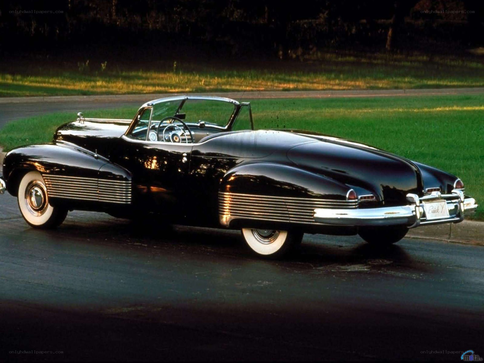 Black classic convertible car