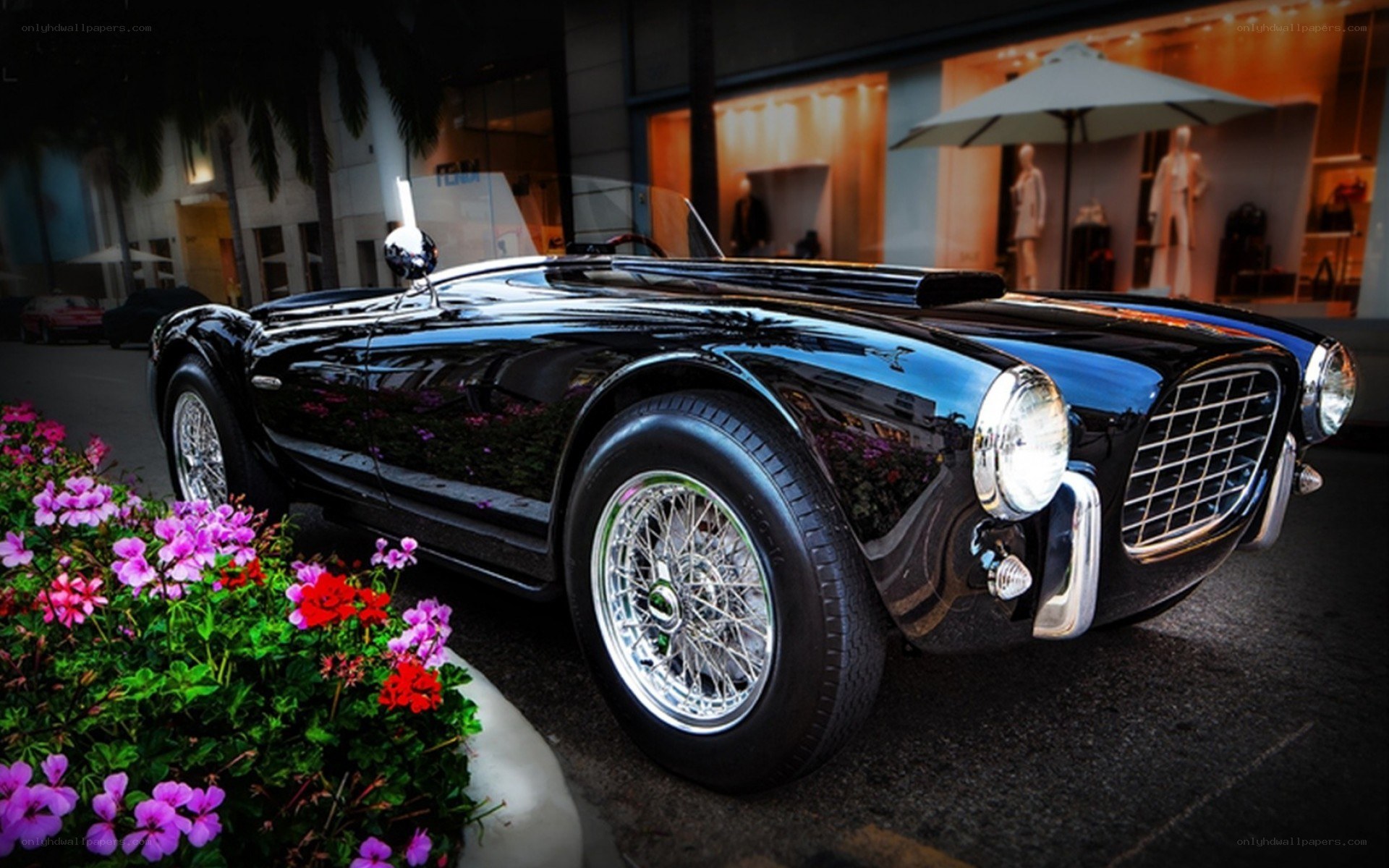Black classic convertible car
