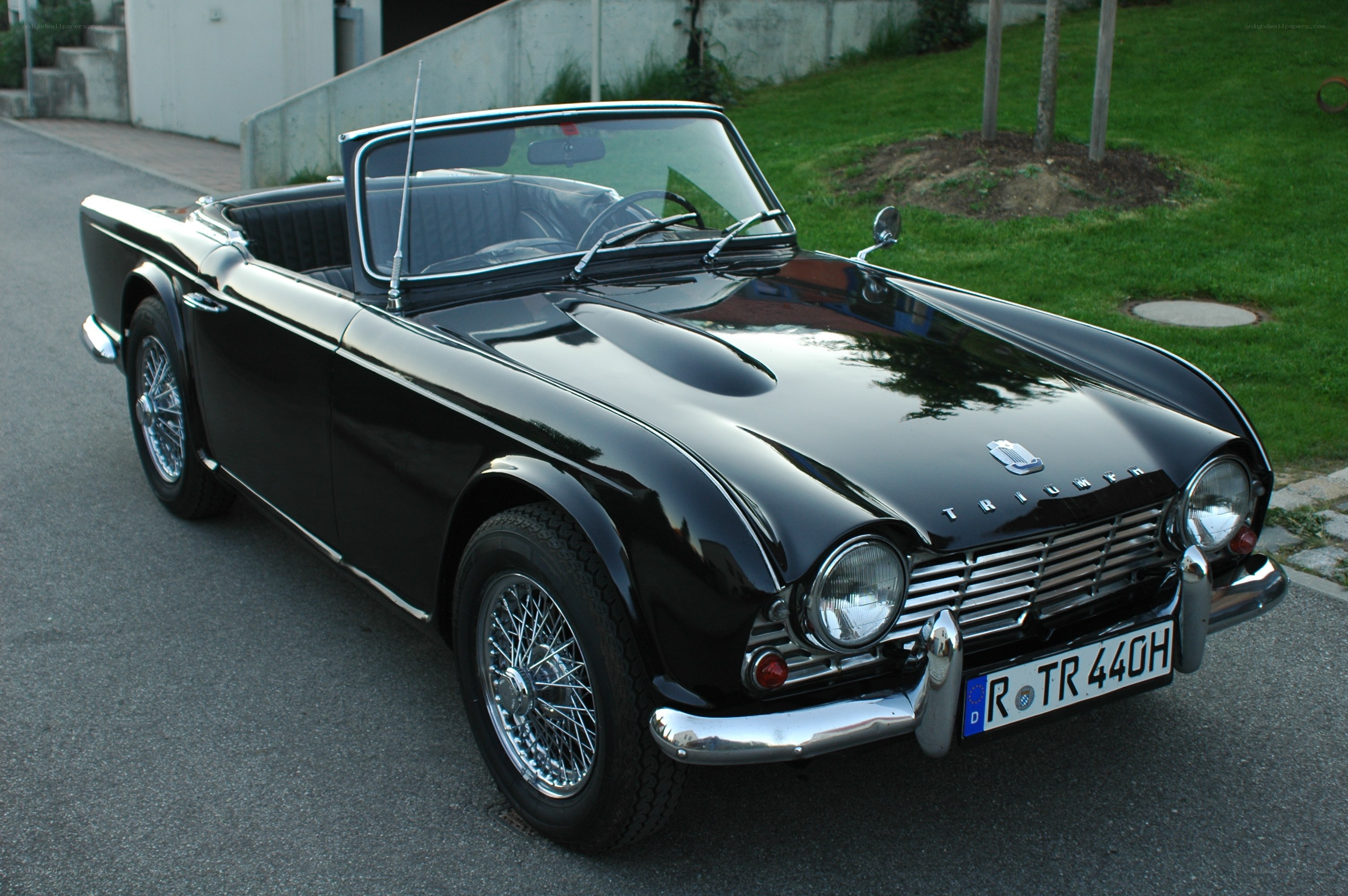 Black classic convertible car