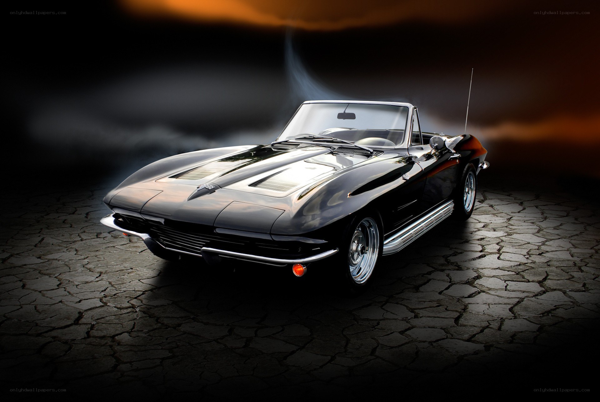 Black classic convertible car