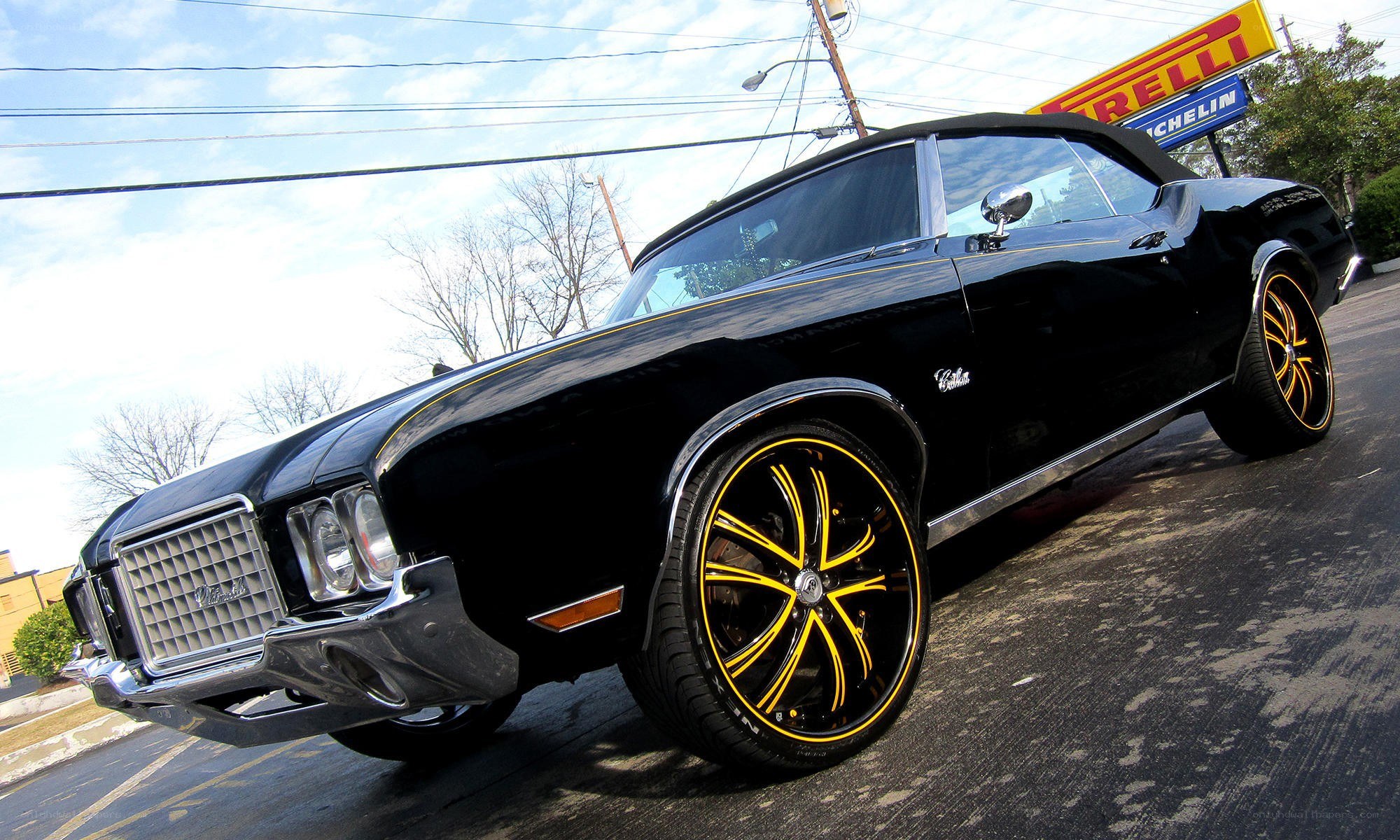 Black classic convertible car