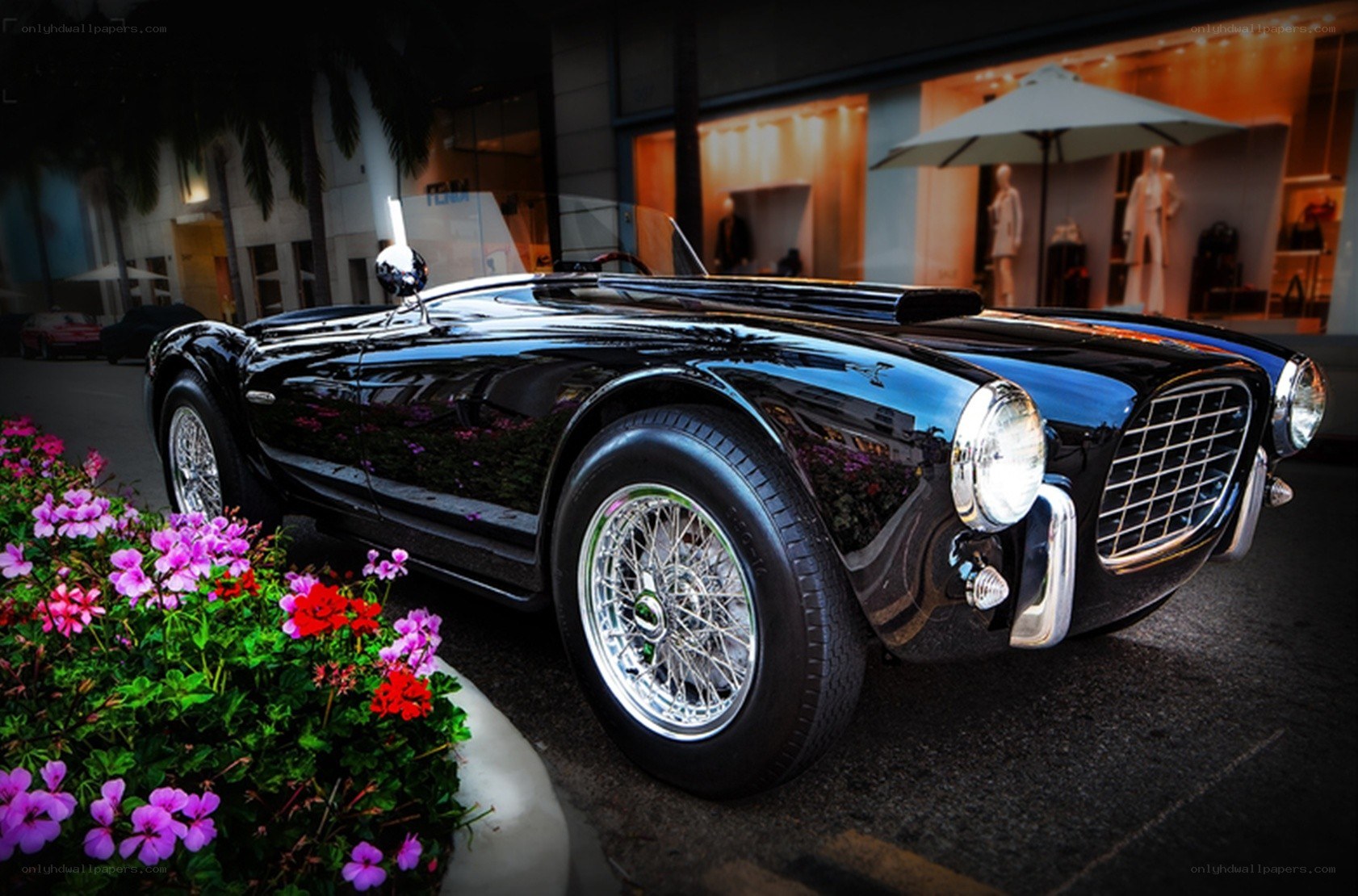 Black classic convertible car