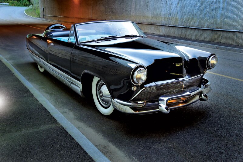 Black Classic Convertible — Dramatic, Night