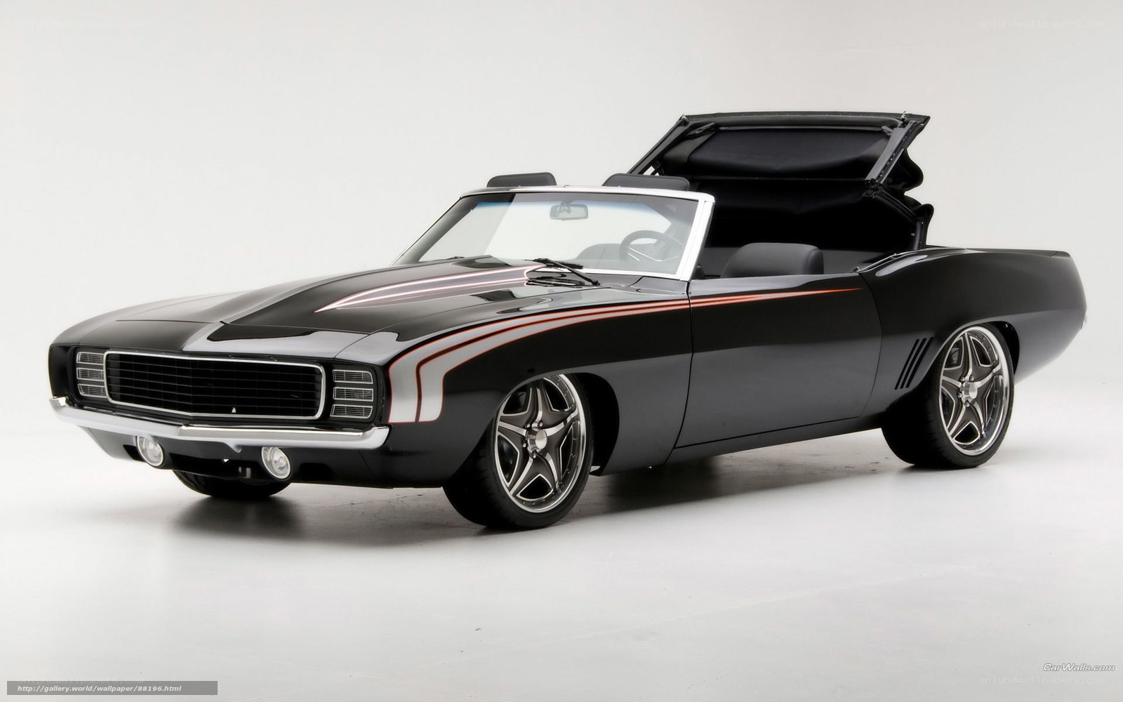 Black classic convertible muscle car