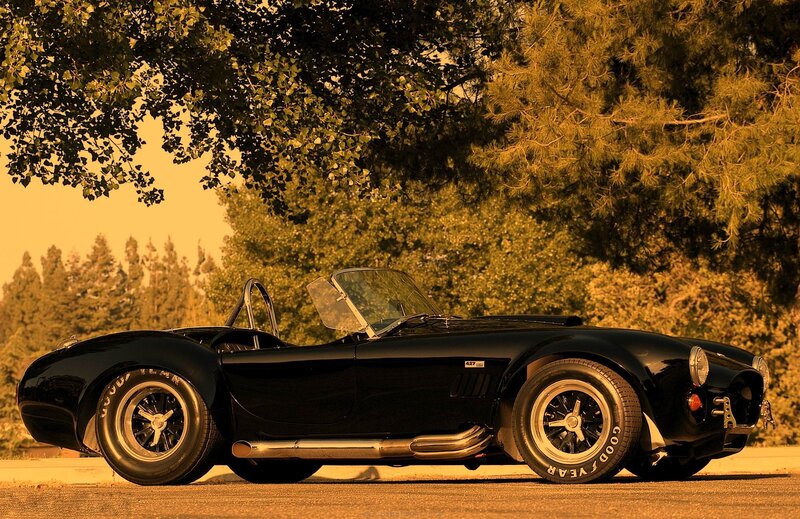 Black classic convertible sports car
