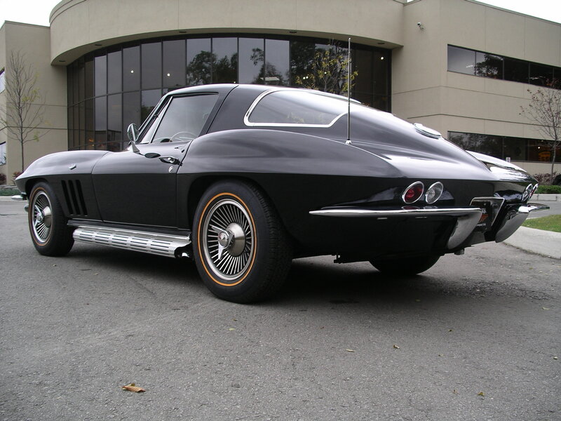 Black classic Corvette sports car