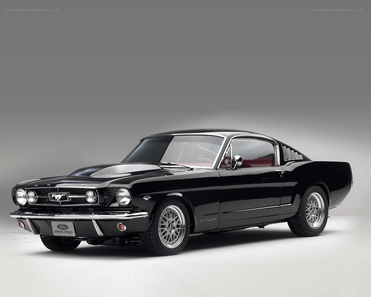 Black classic Ford Mustang
