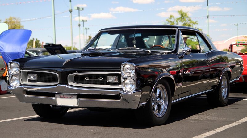 Black classic GTO muscle car