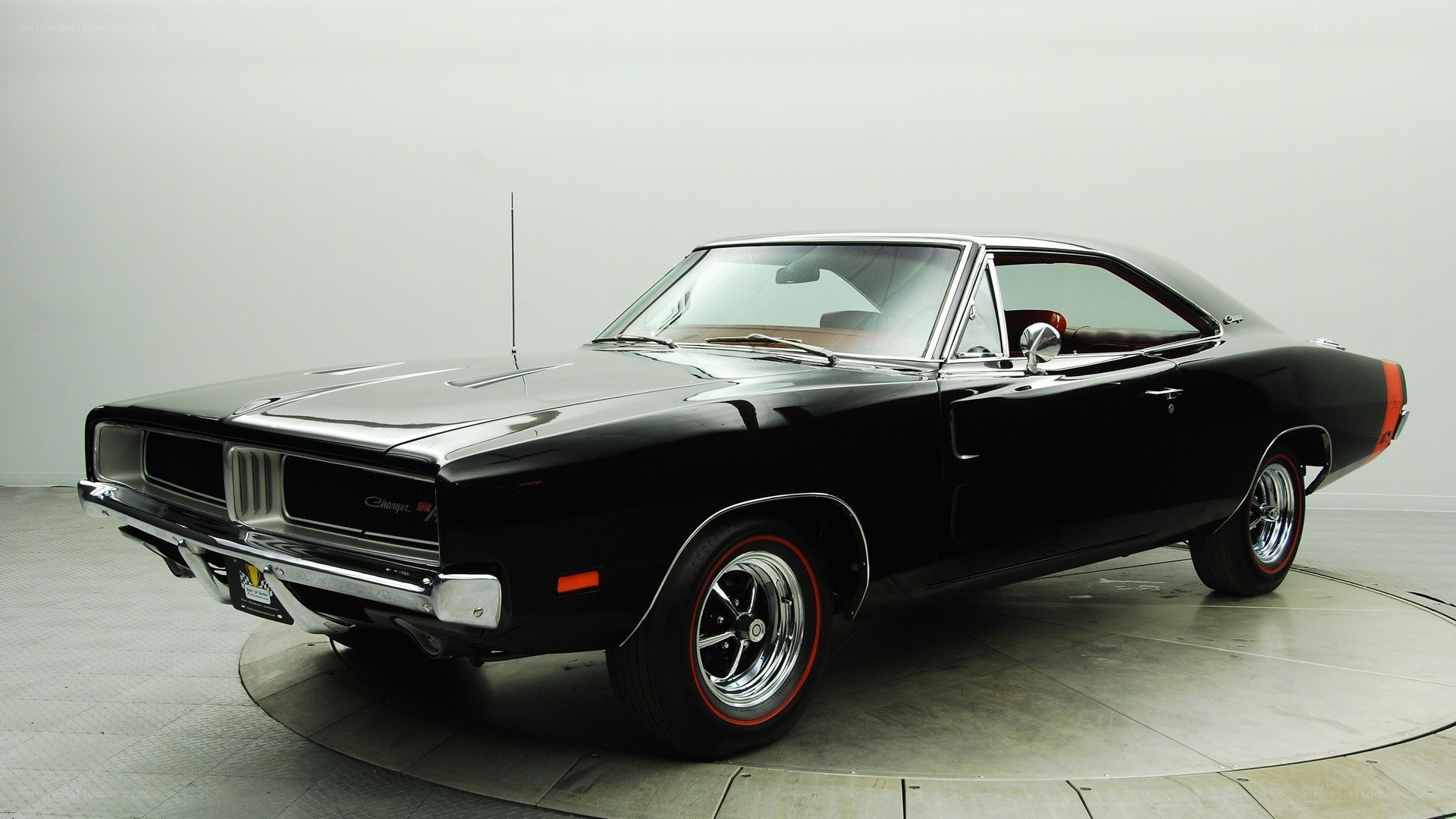 Black classic muscle car