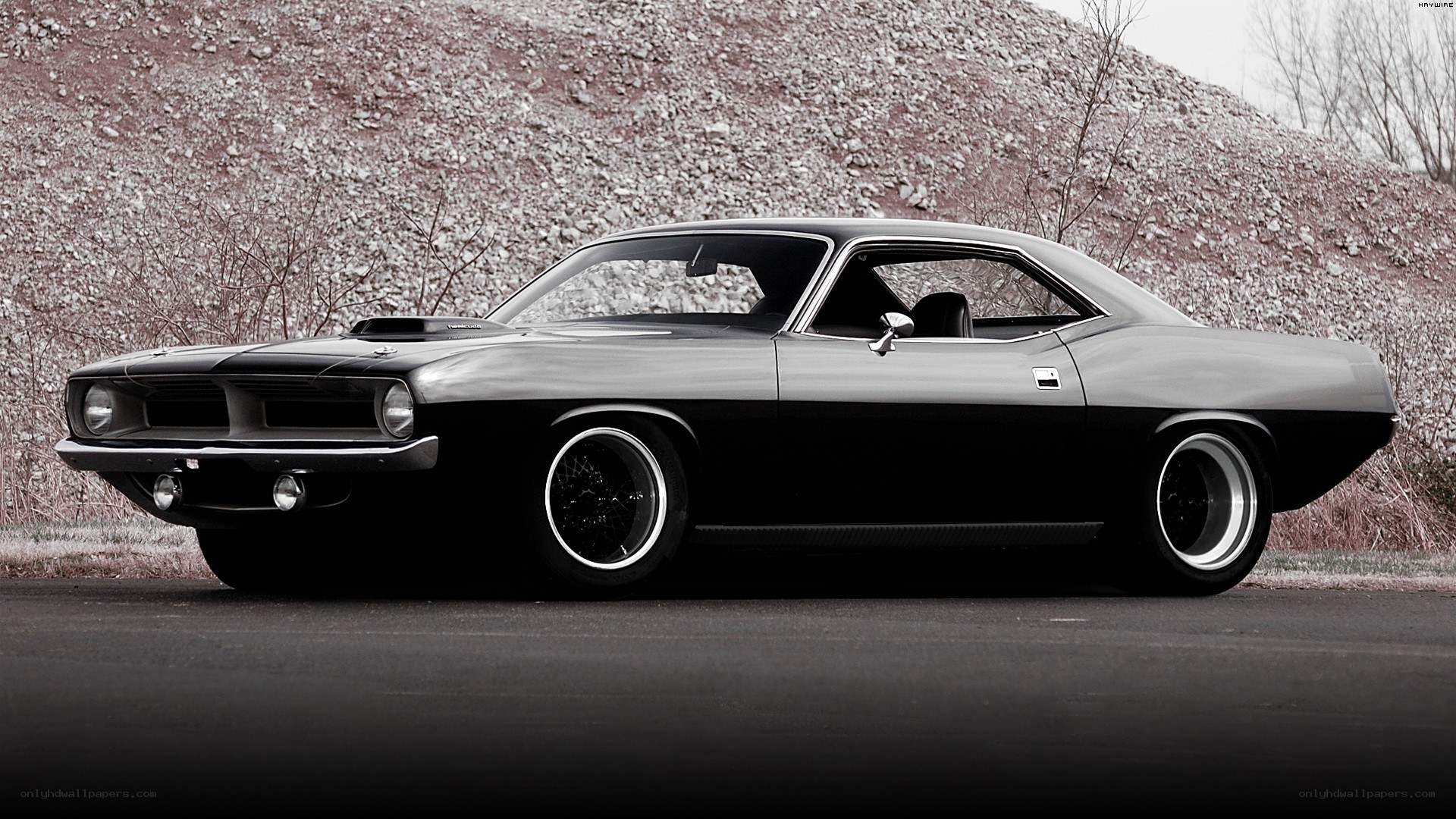 black classic muscle car