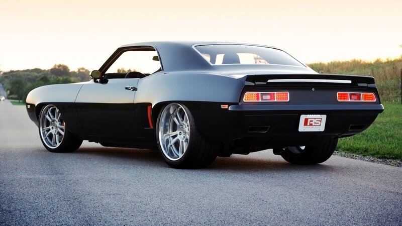 black classic muscle car