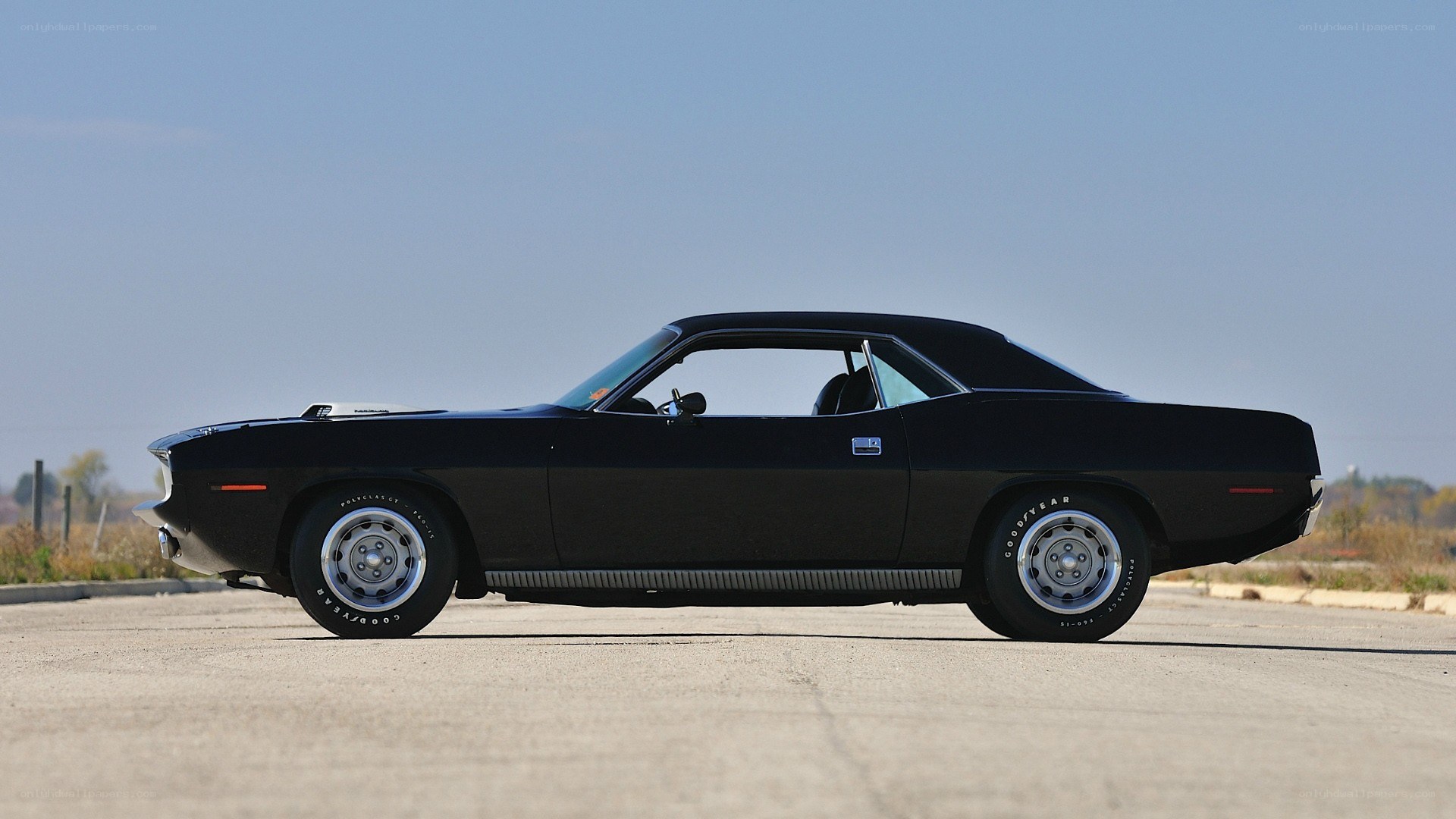 black classic muscle car
