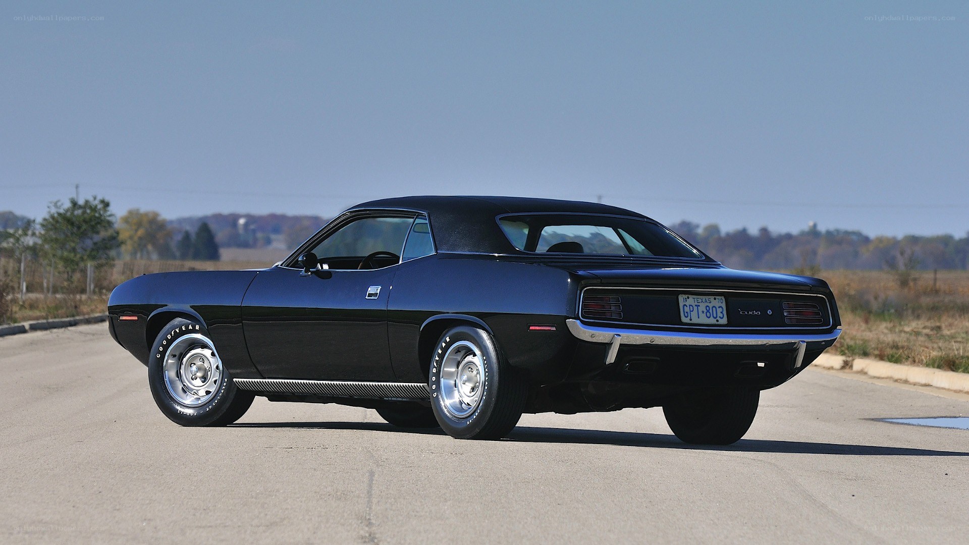 black classic muscle car