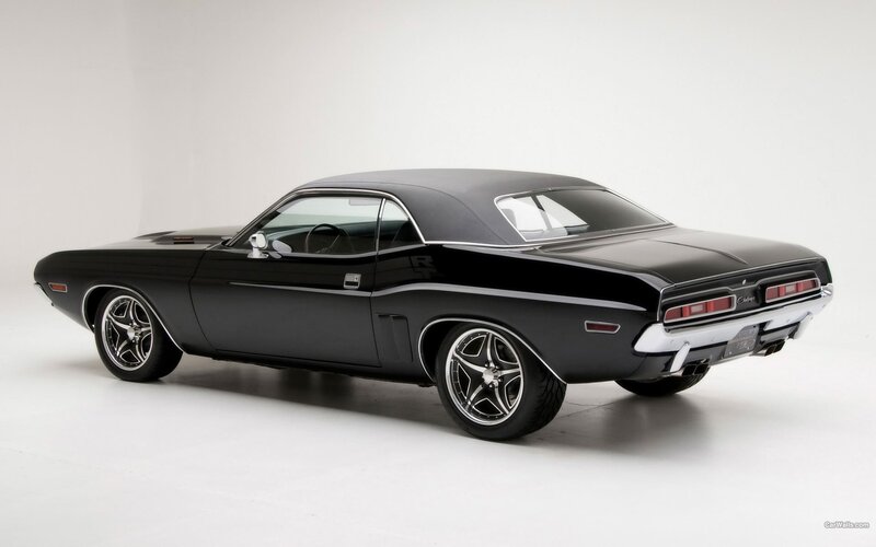 Black classic muscle car