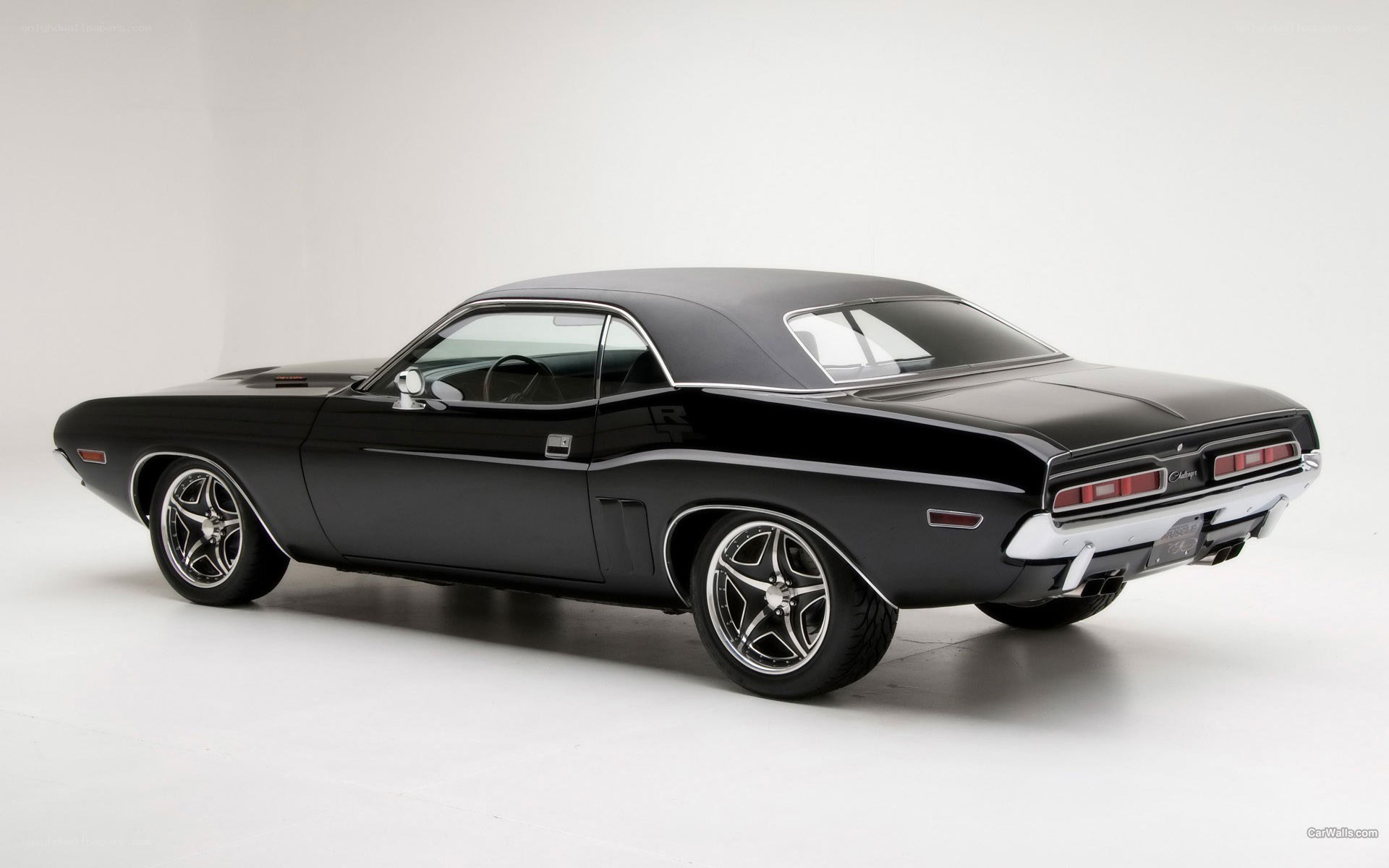 Black classic muscle car