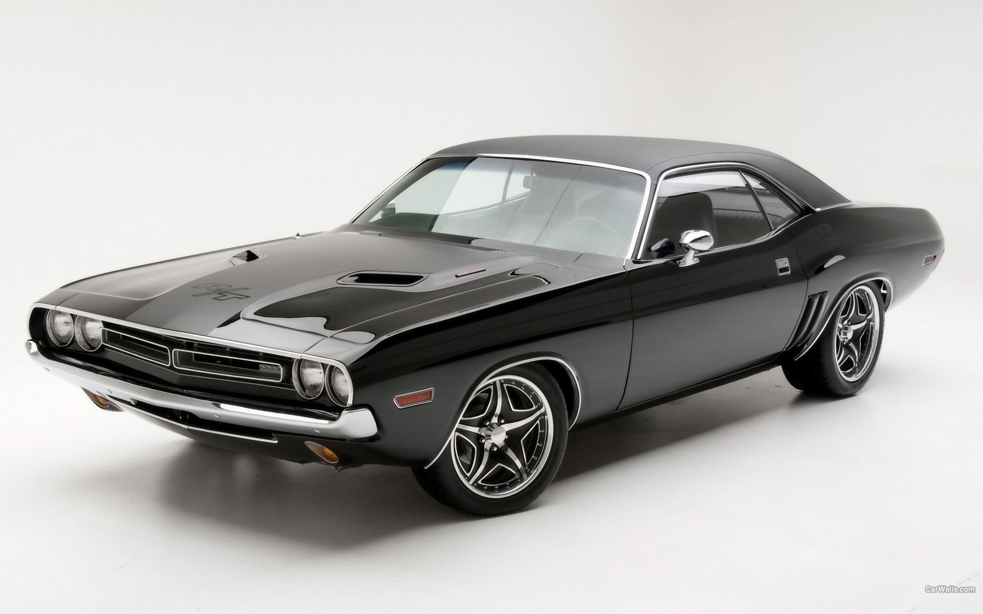 Black classic muscle car