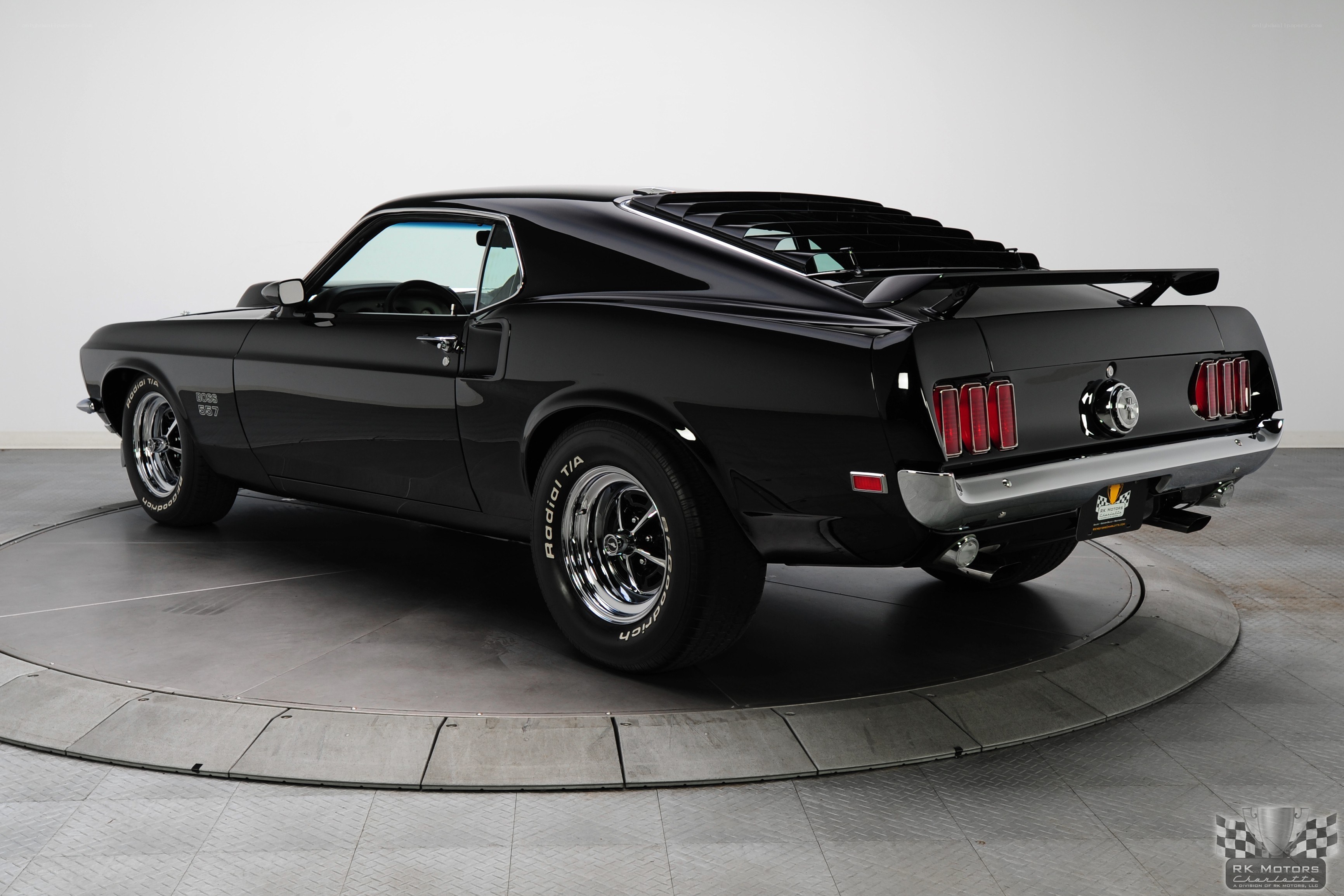 Black classic muscle car