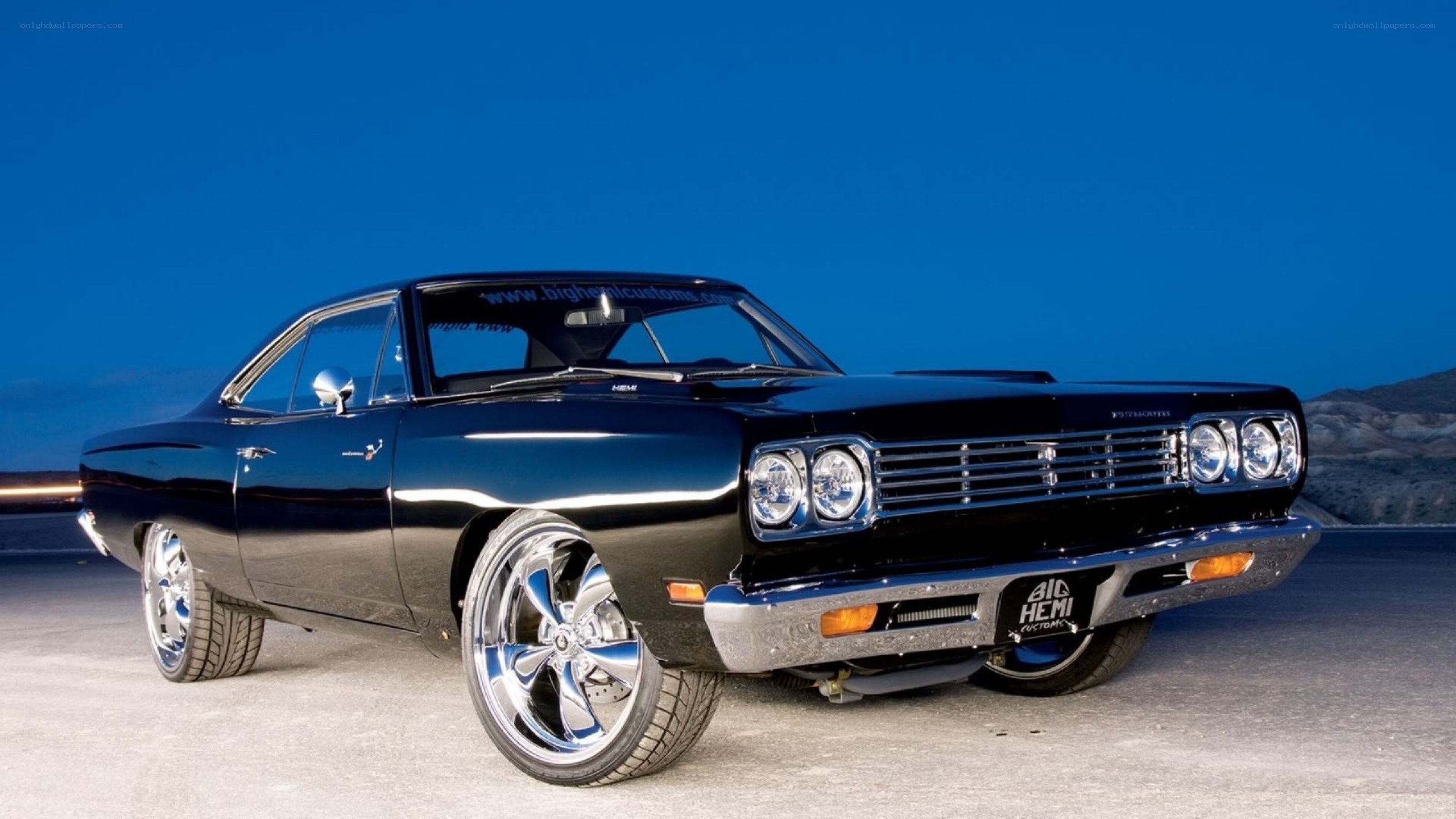 black classic muscle car