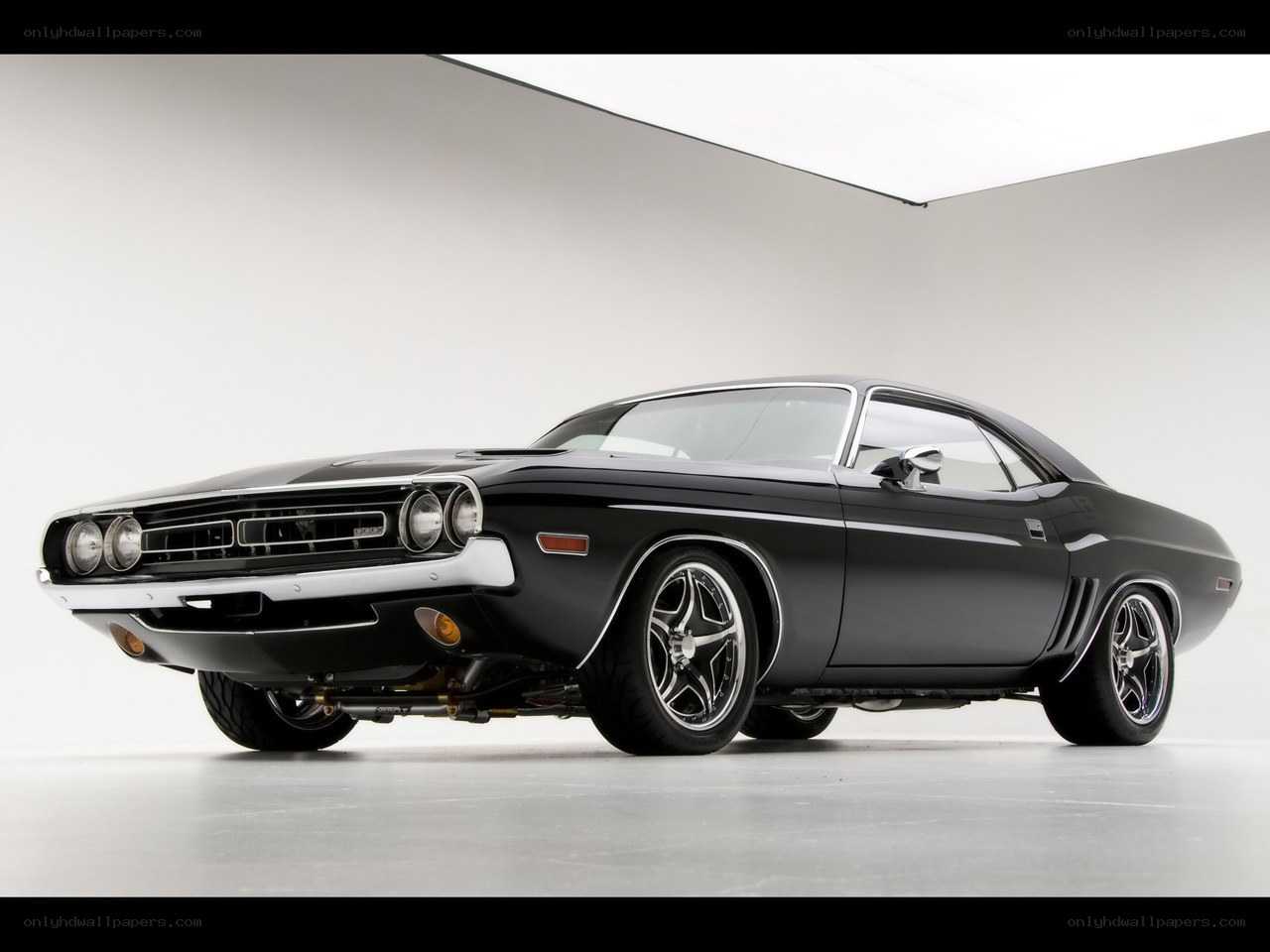 Black classic muscle car