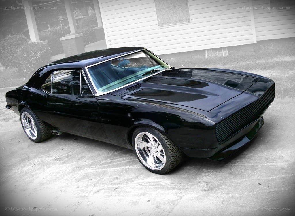 black classic muscle car
