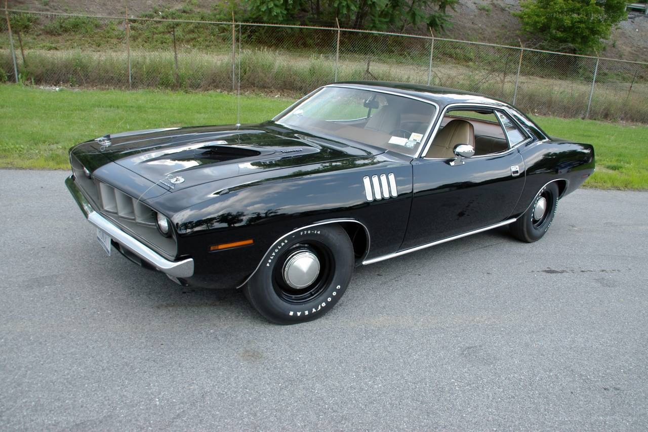 Black classic muscle car