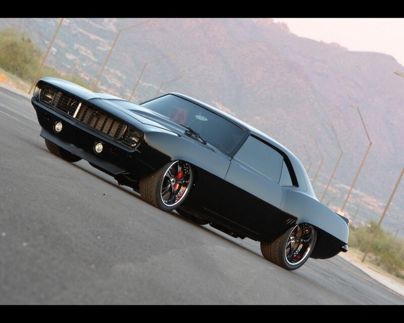 black classic muscle car