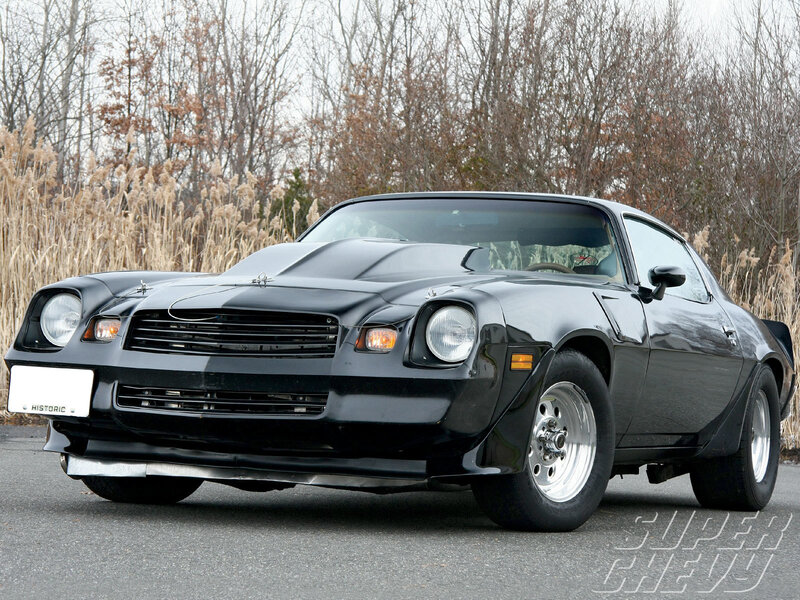Black classic muscle car