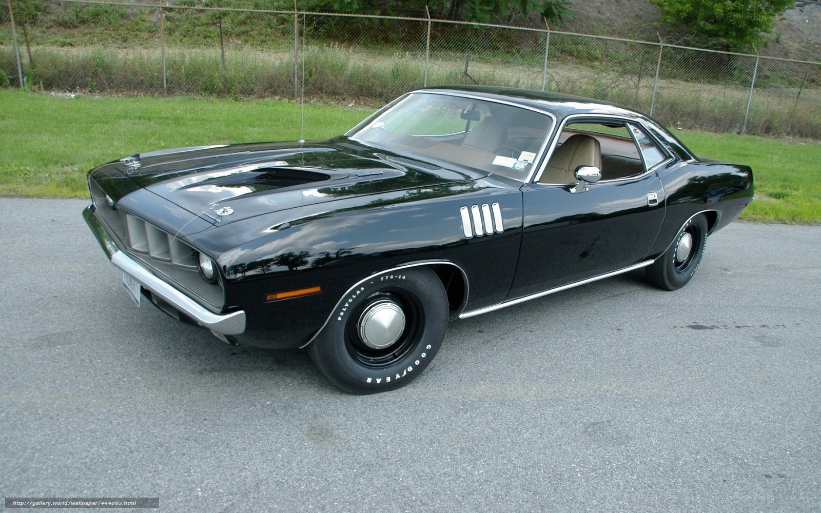 Black classic muscle car