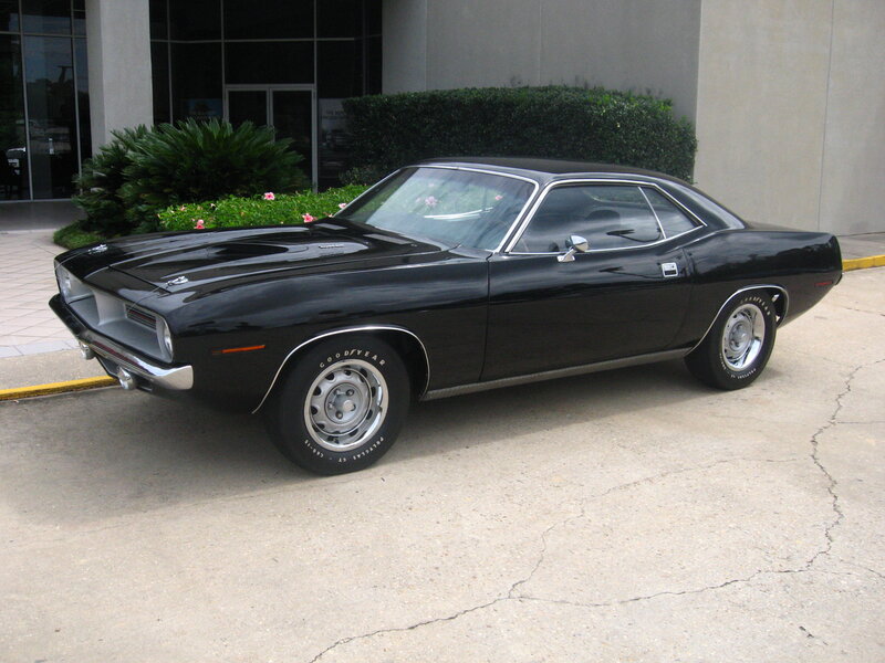 Black classic muscle car