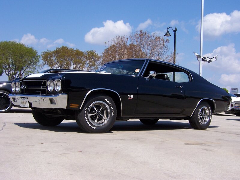 Black classic muscle car