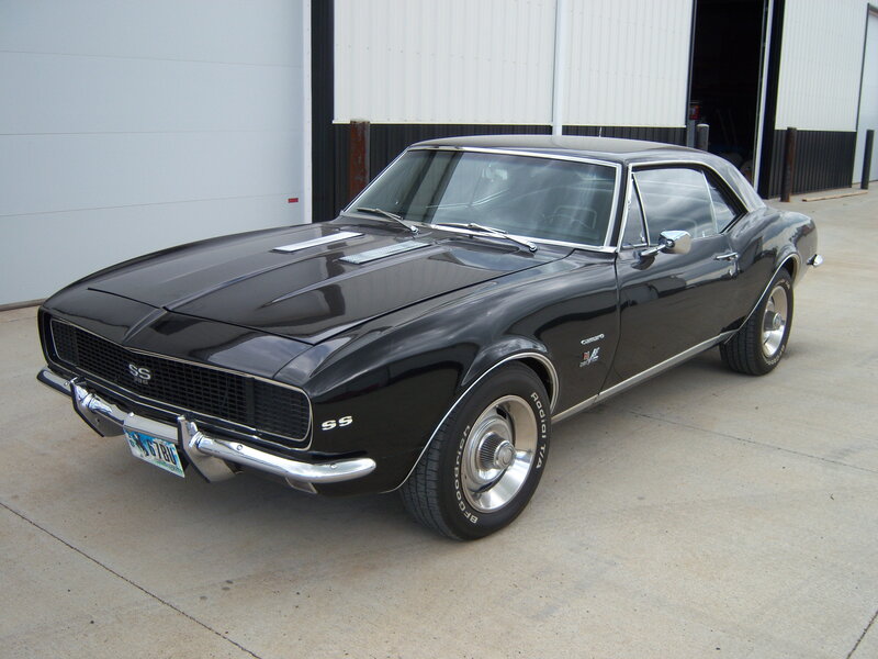 Black classic muscle car