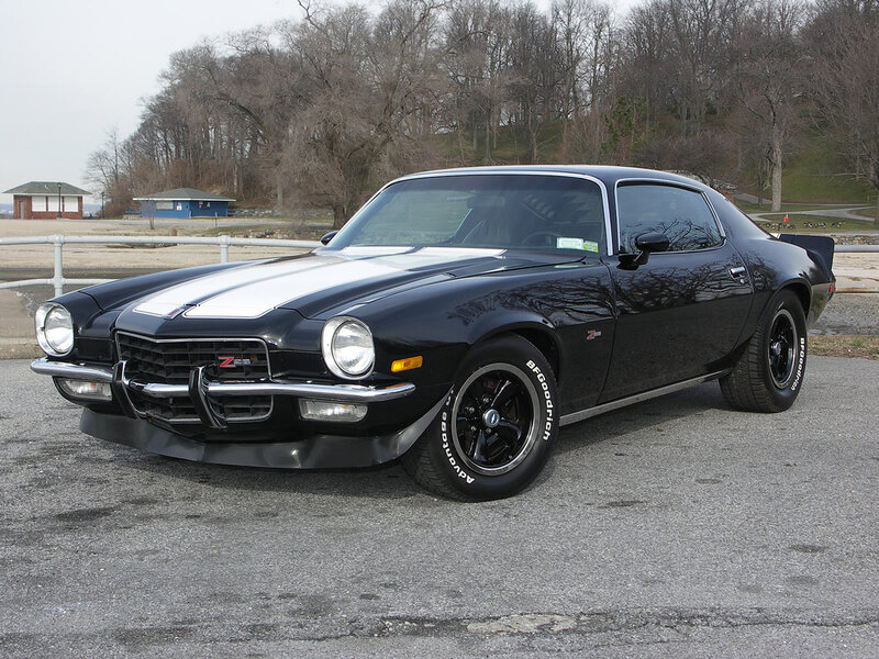 Black classic muscle car