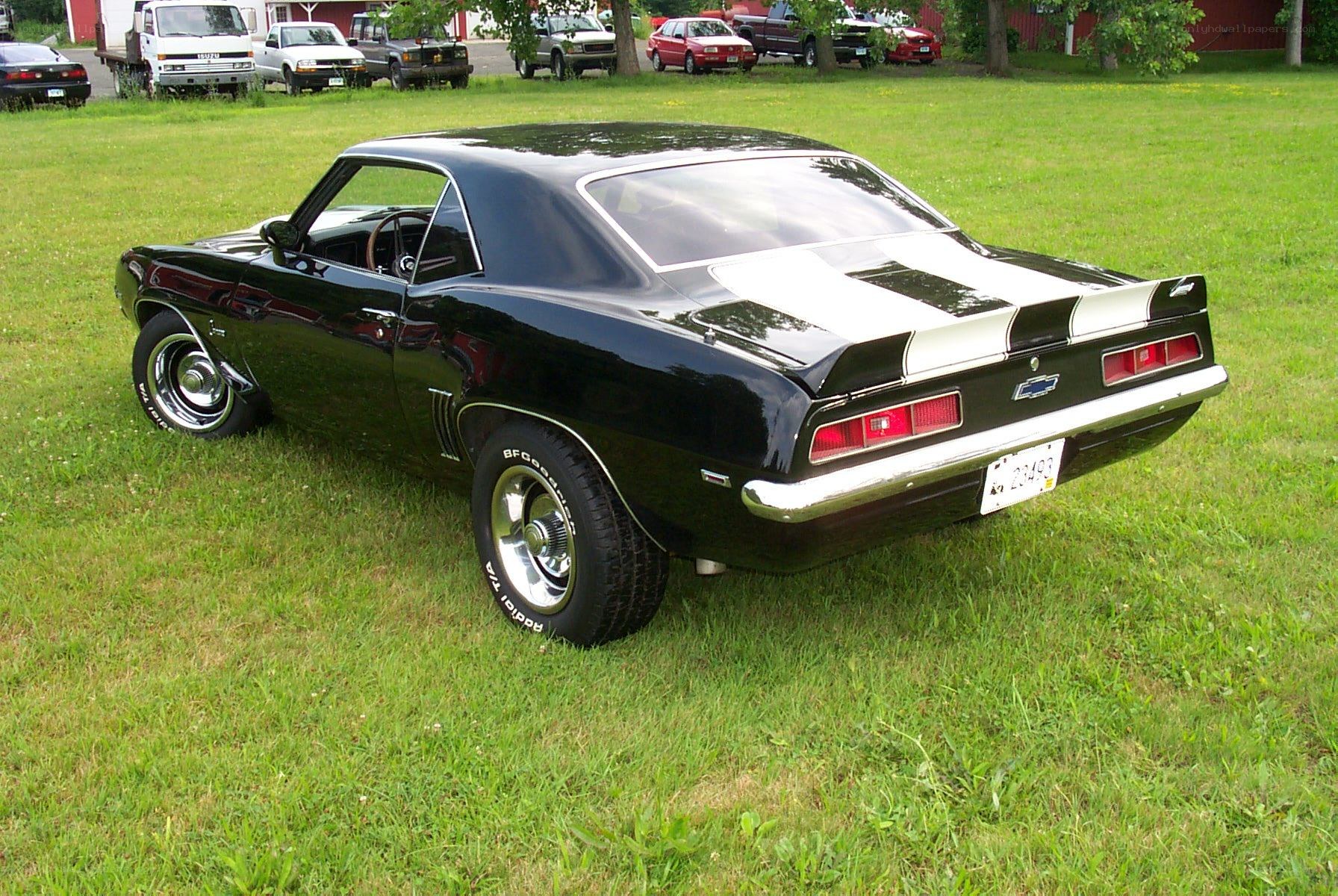 Black classic muscle car