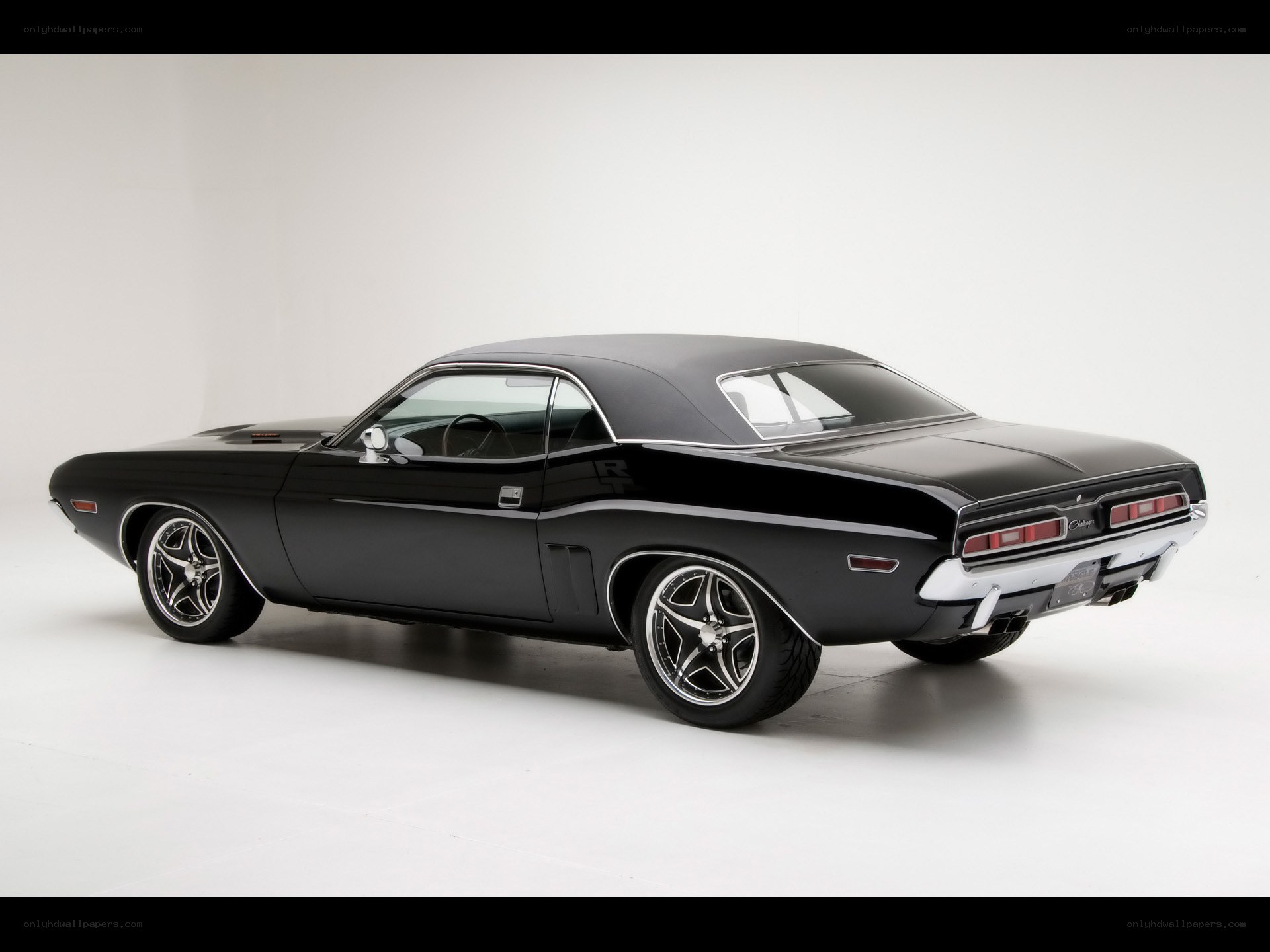 Black classic muscle car