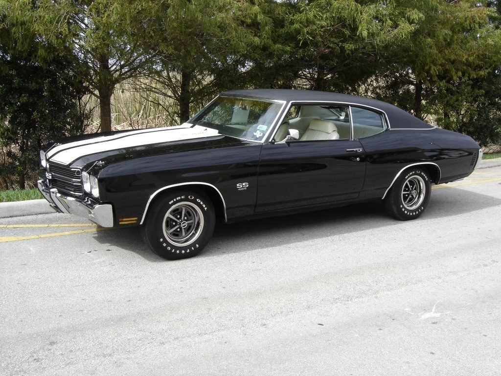 Black classic muscle car