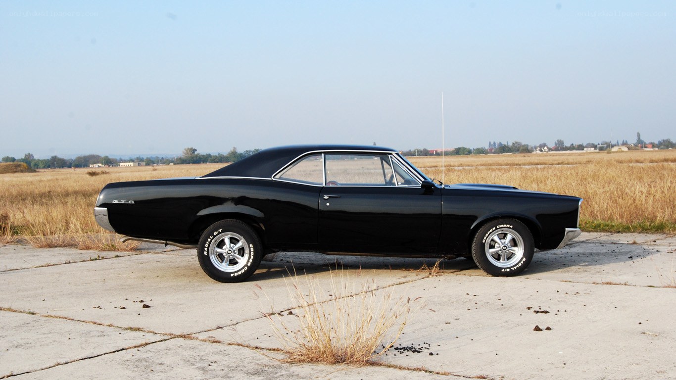 Black classic muscle car