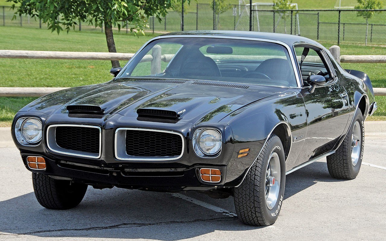 Black classic muscle car