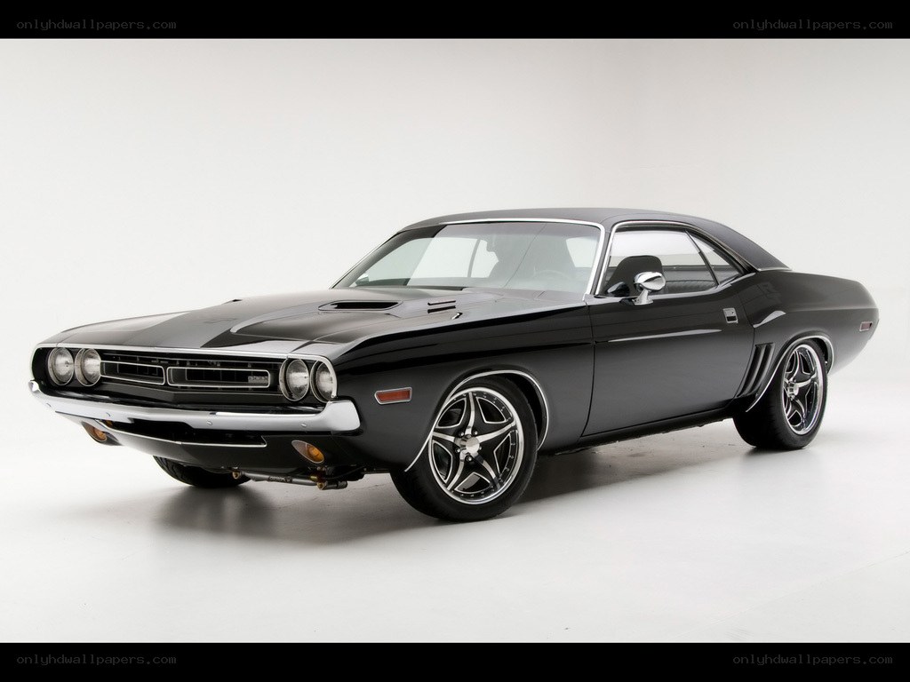 Black classic muscle car
