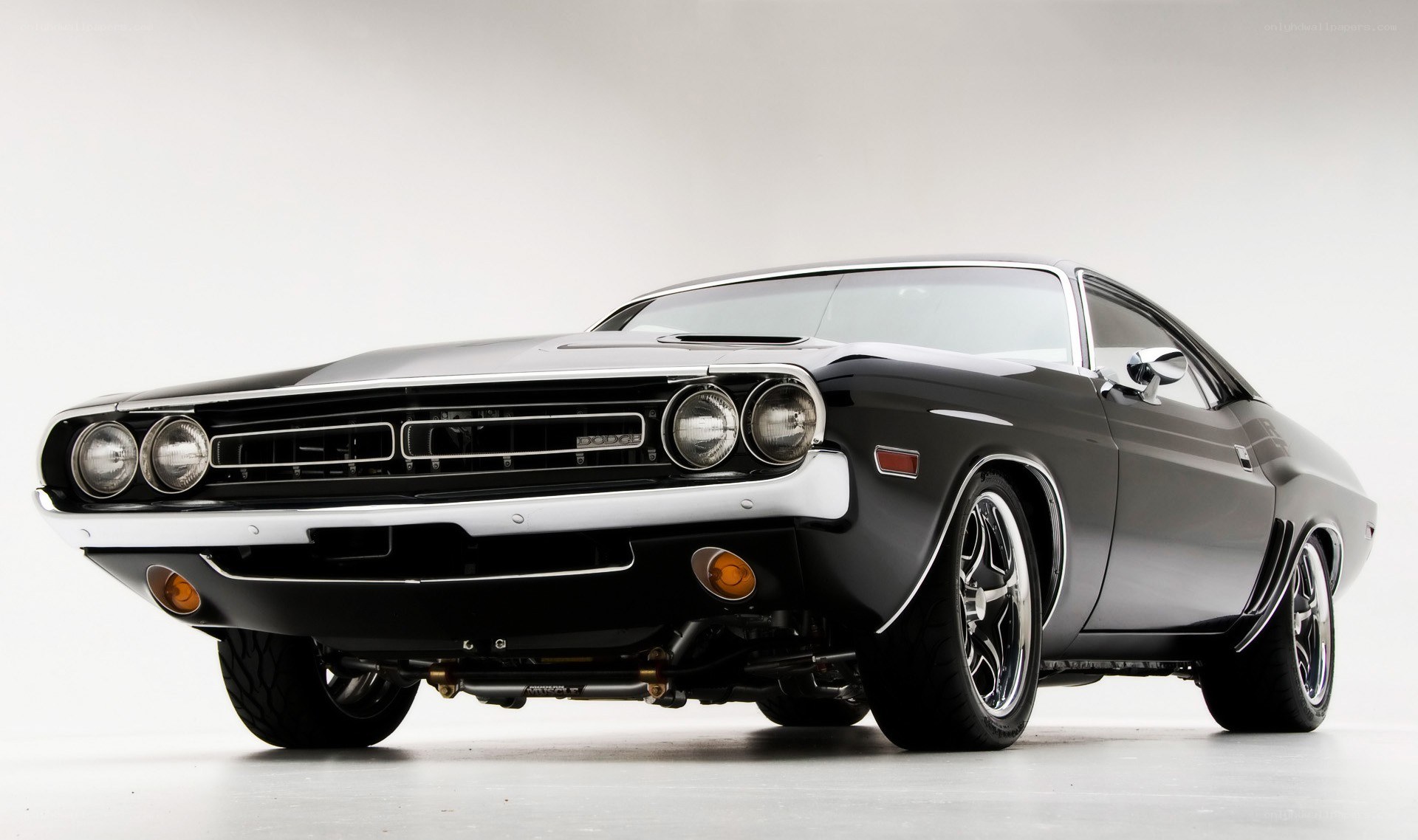 Black classic muscle car