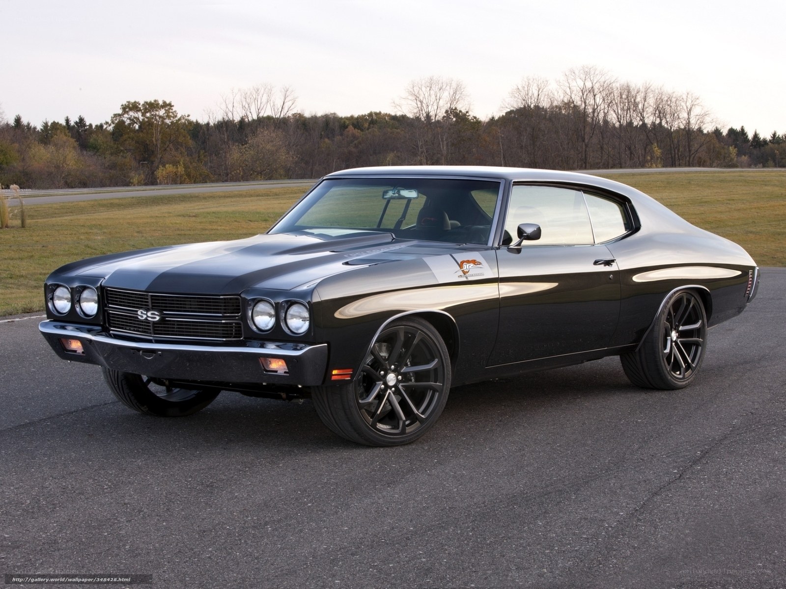 Black classic muscle car