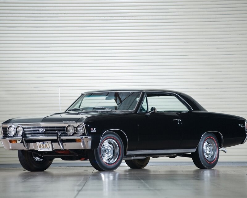 Black classic muscle car