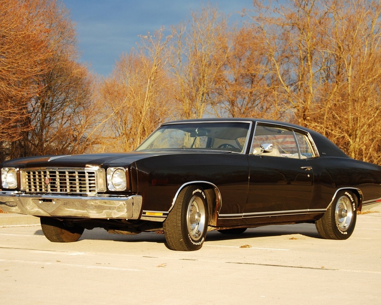 Black classic muscle car