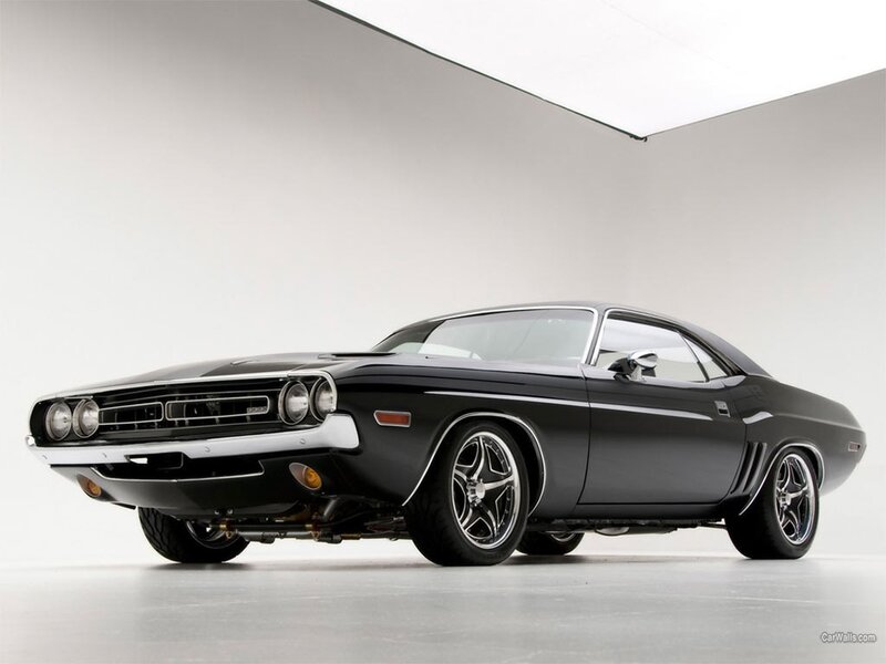 black classic muscle car