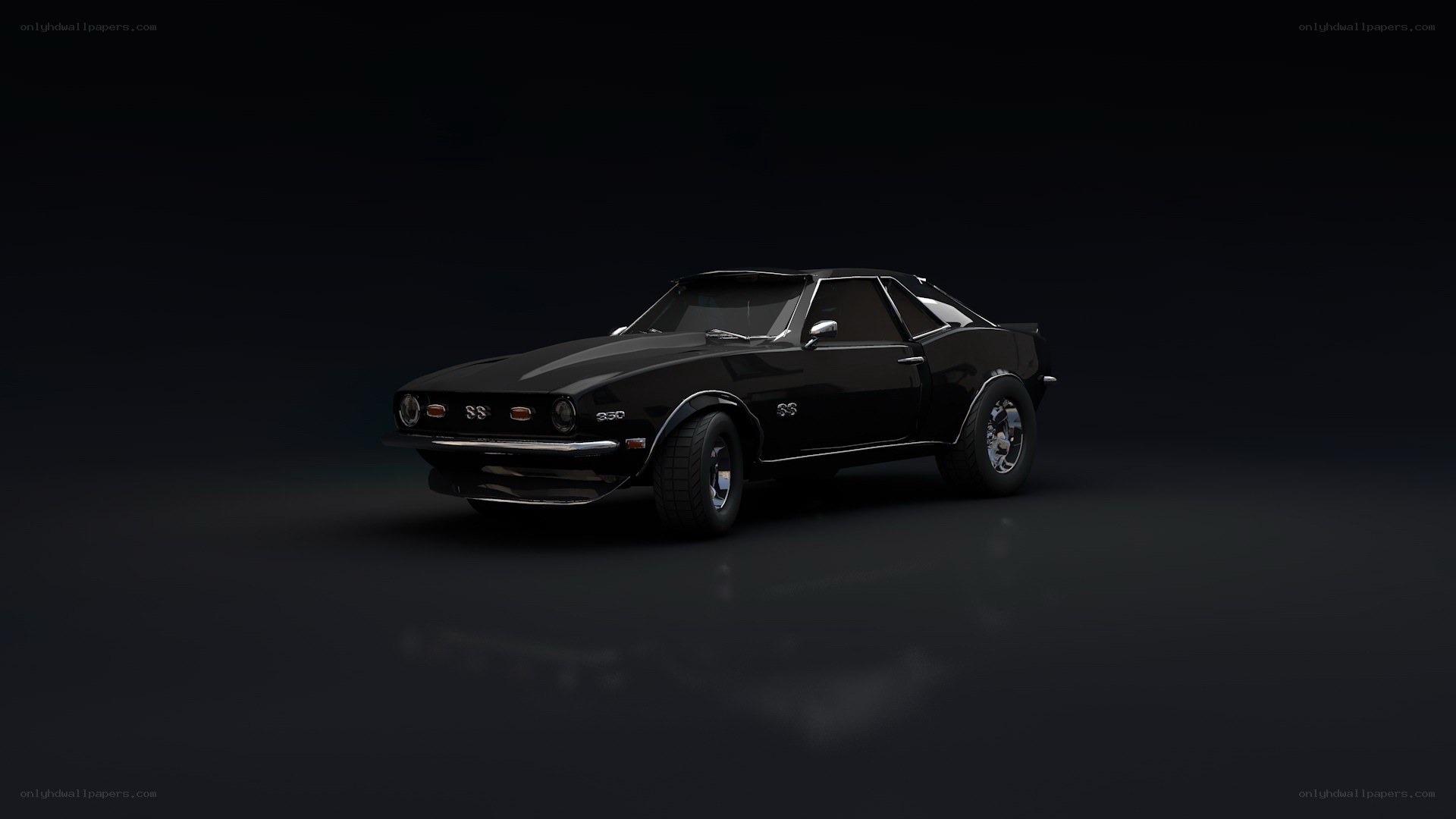 black classic muscle car