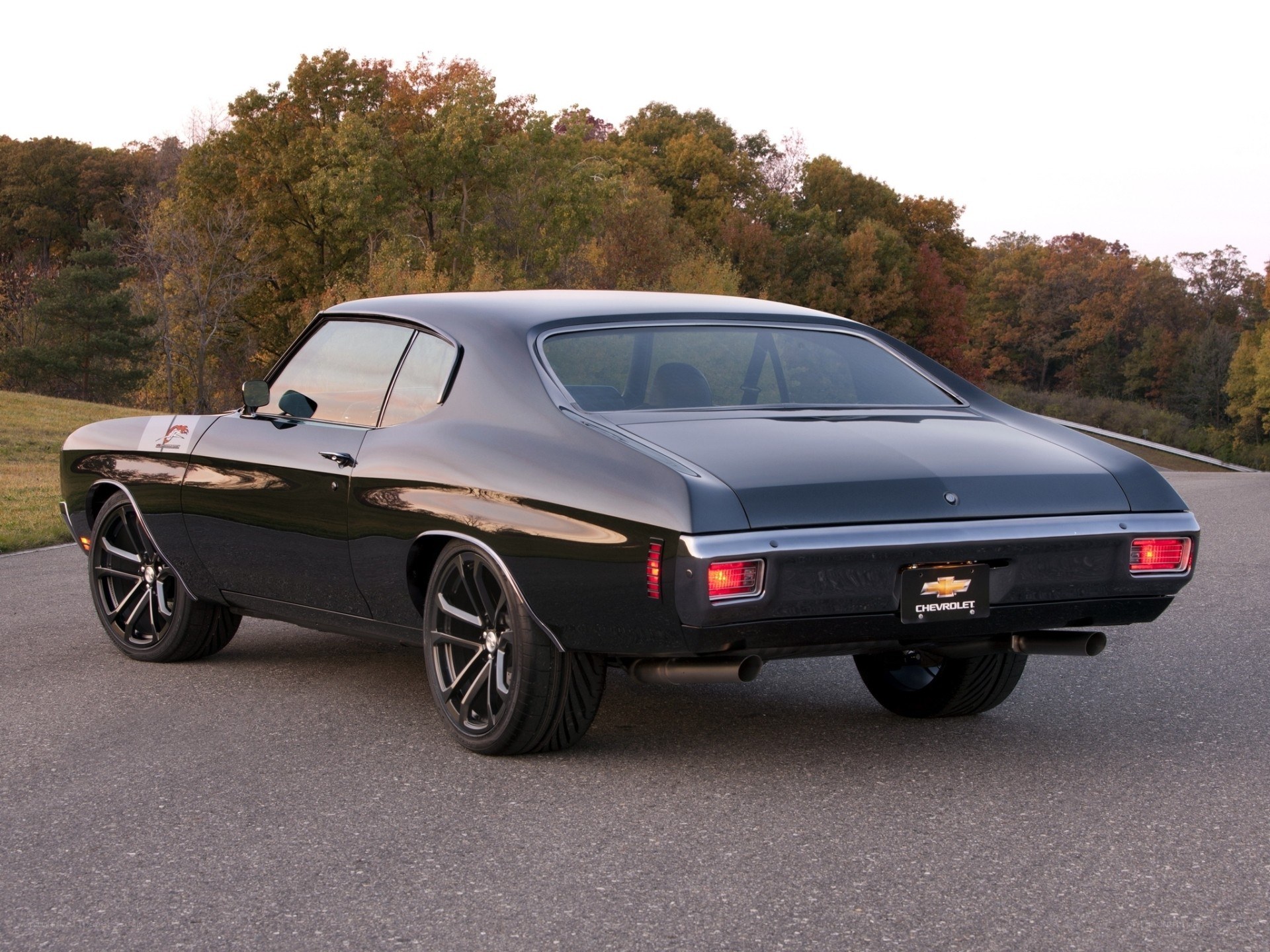 Black classic muscle car