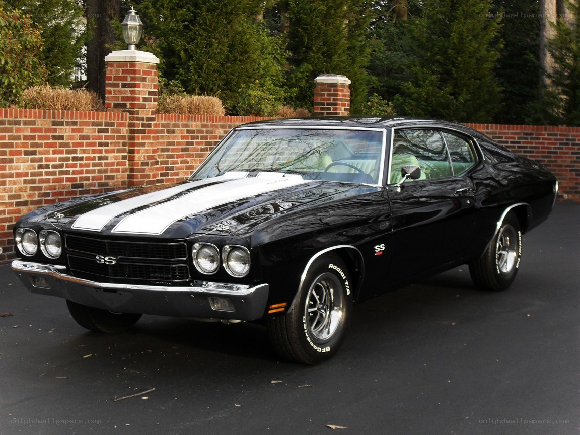 Black classic muscle car