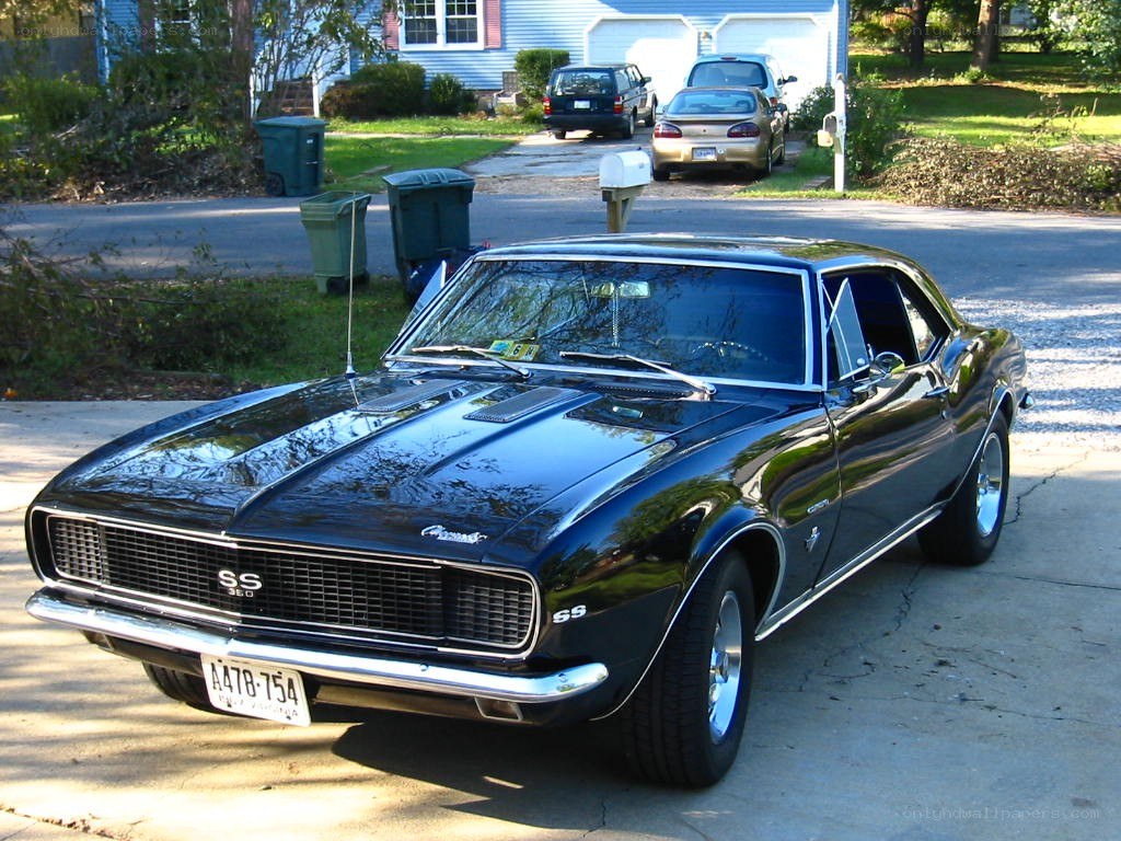 Black classic muscle car