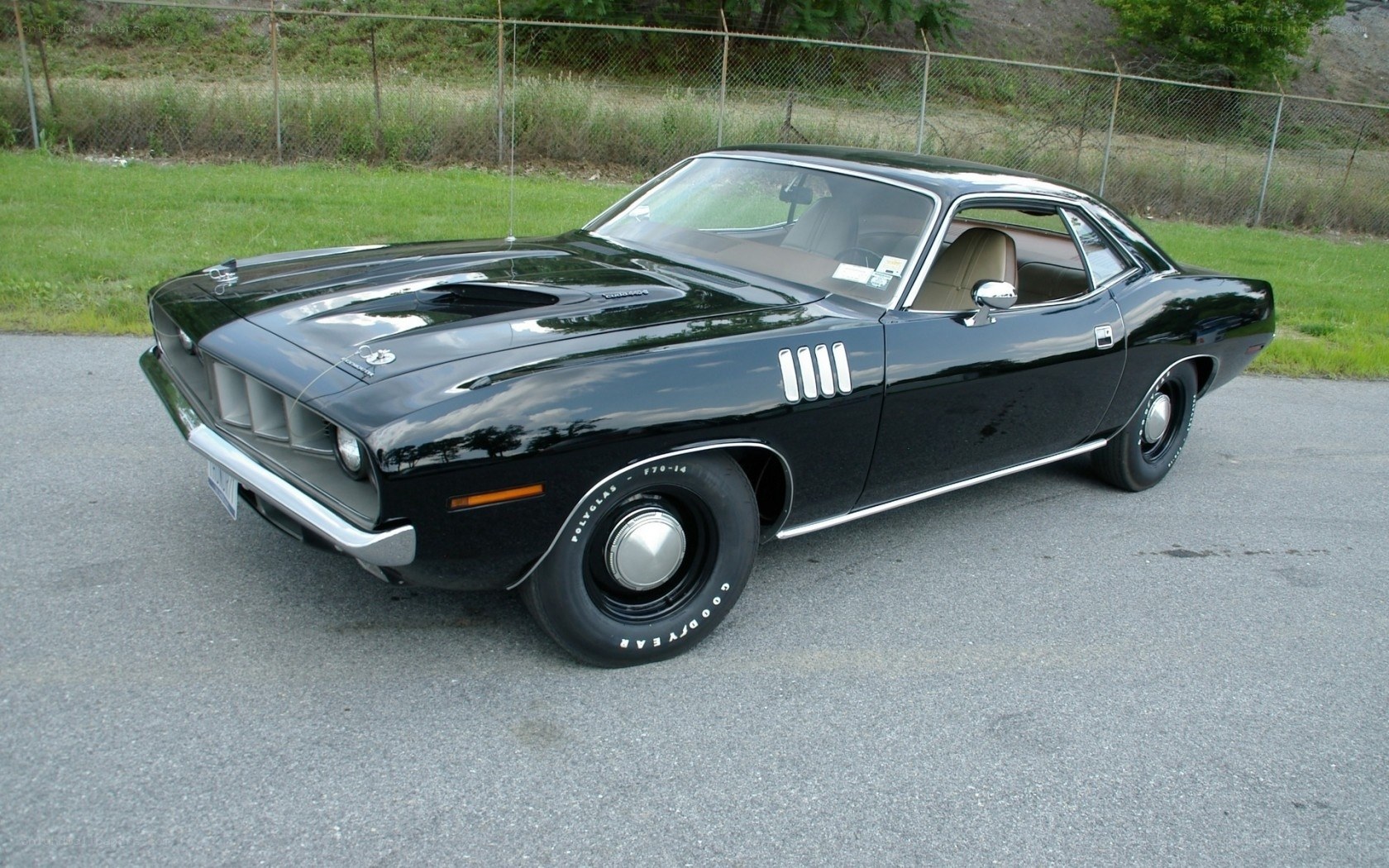 Black classic muscle car