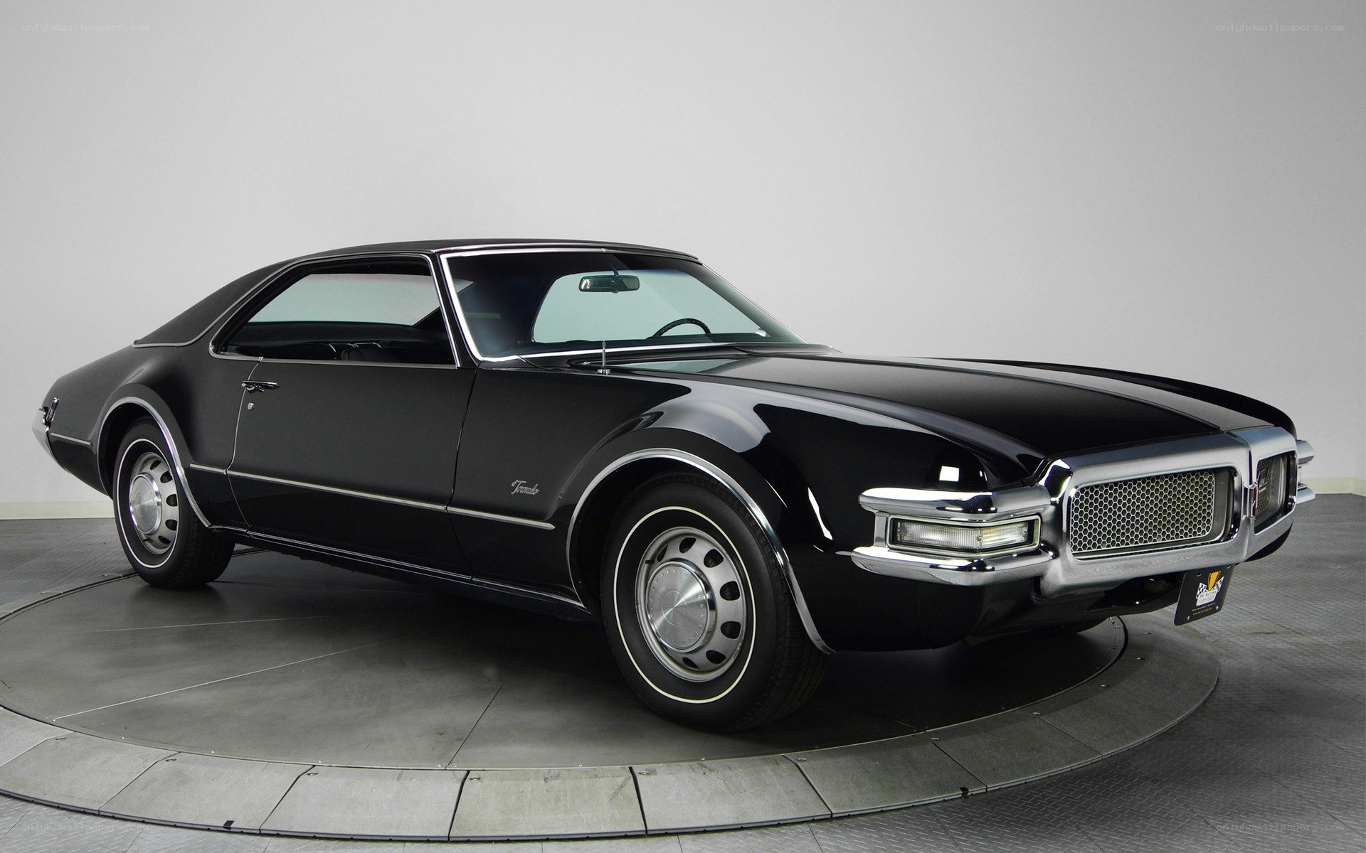Black classic muscle car