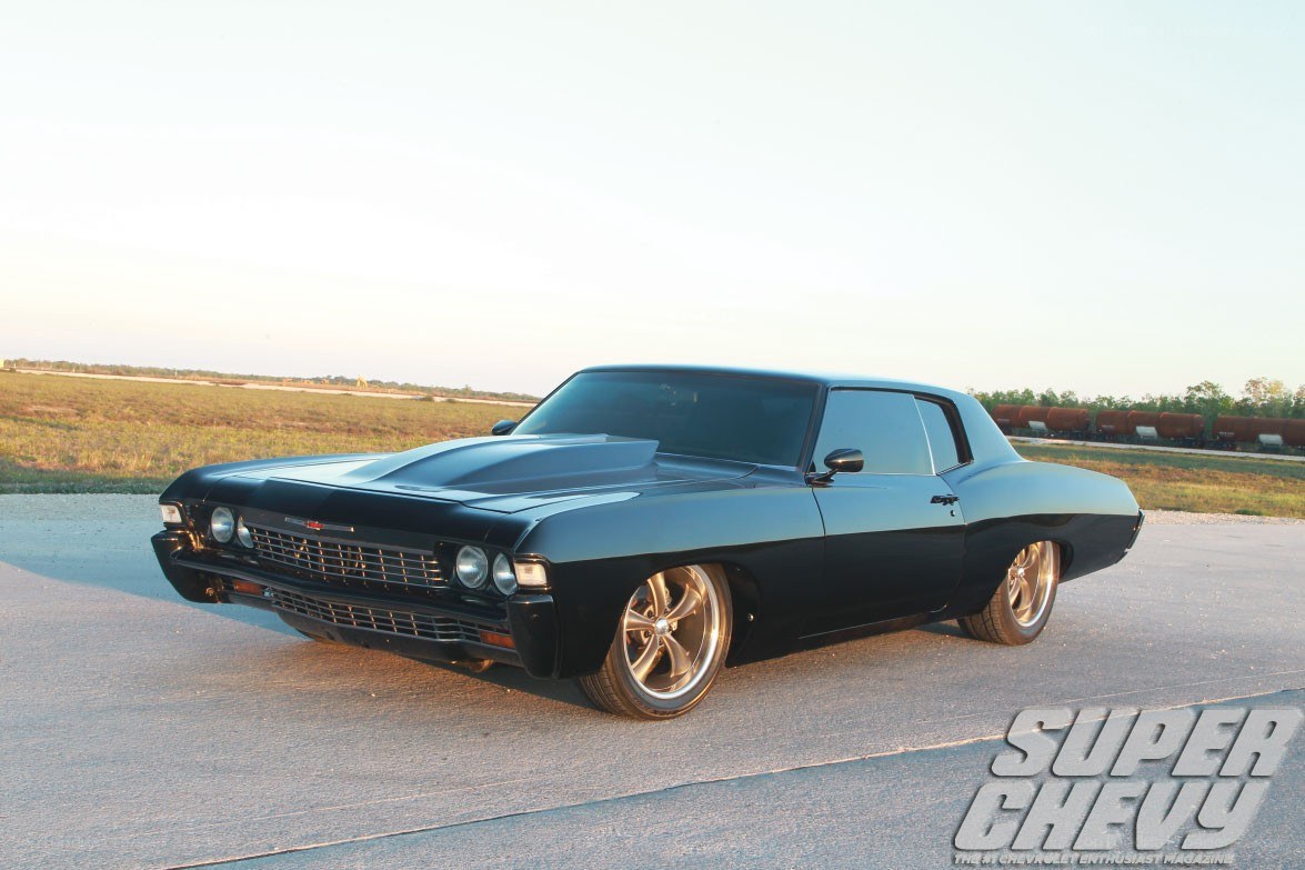 Black classic muscle car
